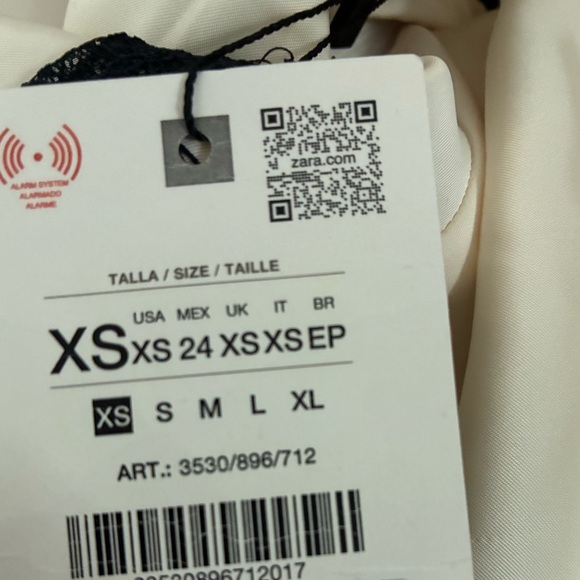 Zara NWT satin effect lace midi skirt cream black 3530/896 - Picture 8 of 9